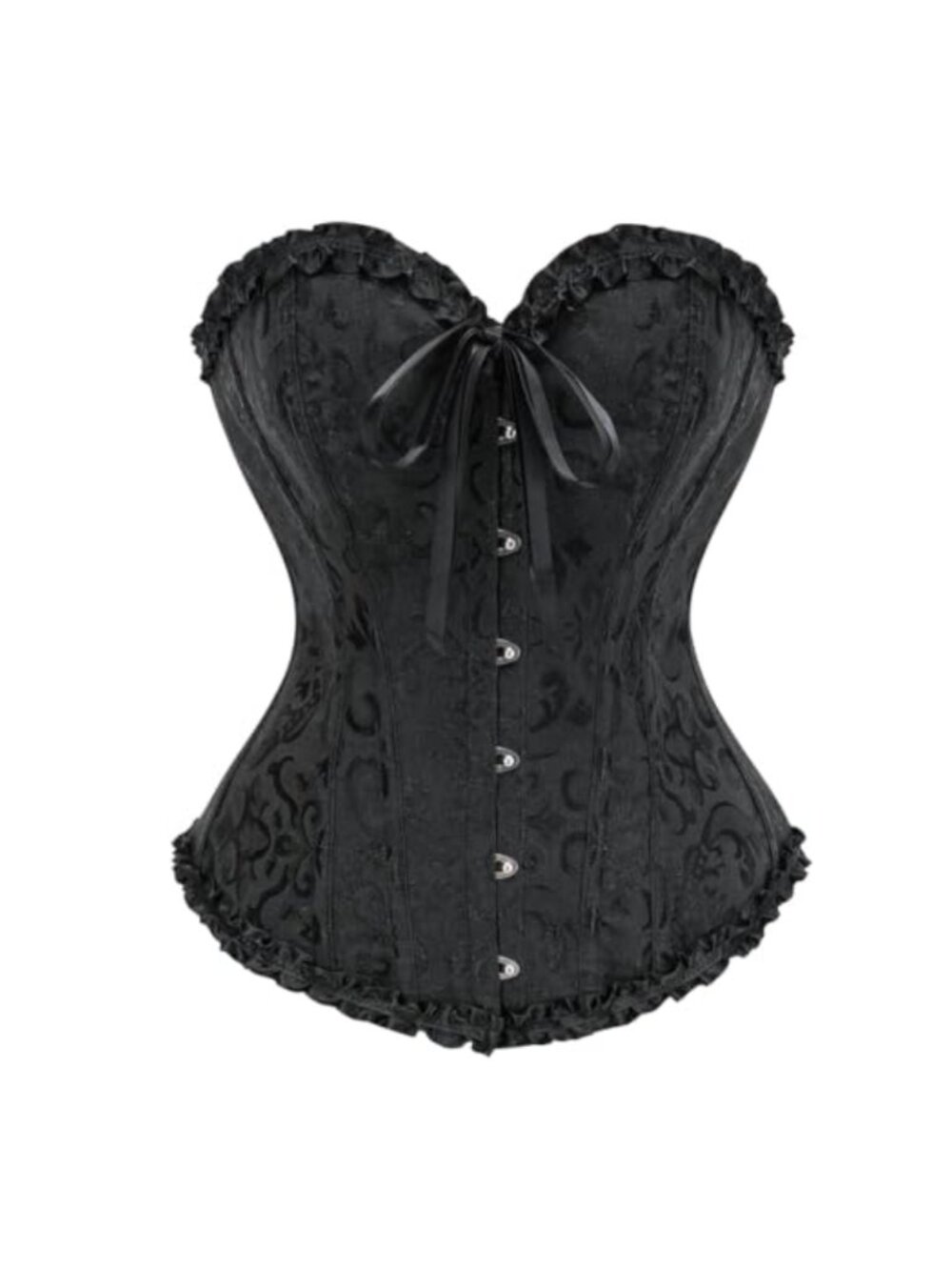 Lace Up Corset Bustier Top for Women Shapewear with Plastic Boning